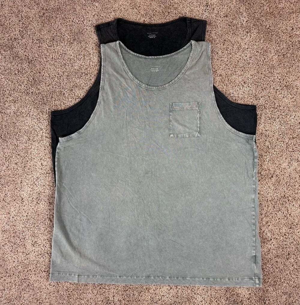 No Boundaries Men's Vintage Wash Pocket Tank Top Bundle (Set of 2)